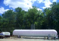 Large propane storage tank