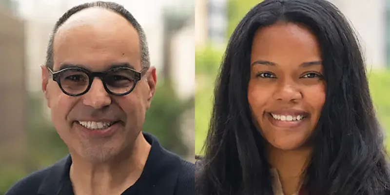 Side by side portraits of Jonathan Kanter and Doha Mekki